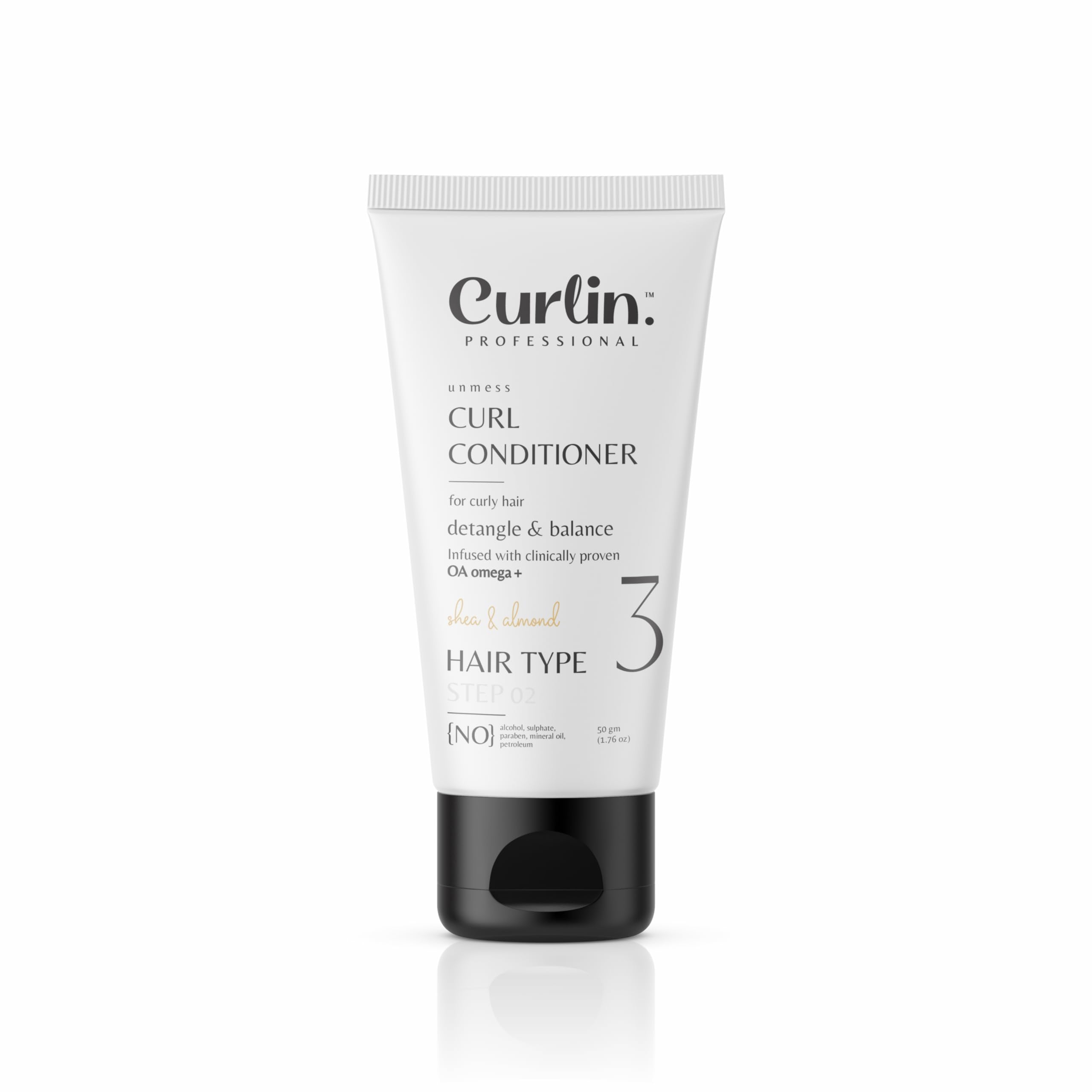 CURLIN PROFESSIONAL Moisturizing Curly Hair Conditioner - For Dry, Frizzy, Wavy & Curly Hair - Detangles & Balances curly, wavy & coily hair - Sulphate & Paraben Free - 50g