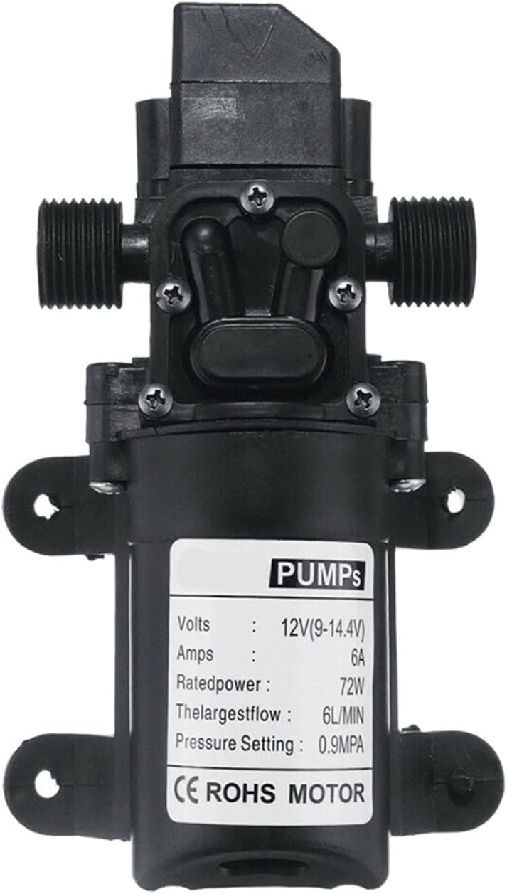 Mini Submersible Portable Electric Water Pump DC 12V Electrical Pump 7kg High Pressure Washing Spray Water 6L/min Switch Reflux(Pressure Switch)