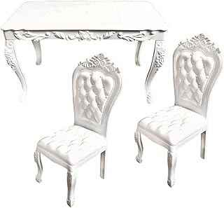 MERIGLARE Dollhouse Furniture Decor 1/12 Dollhouse Dining Table and Chair for Kitchen Decor