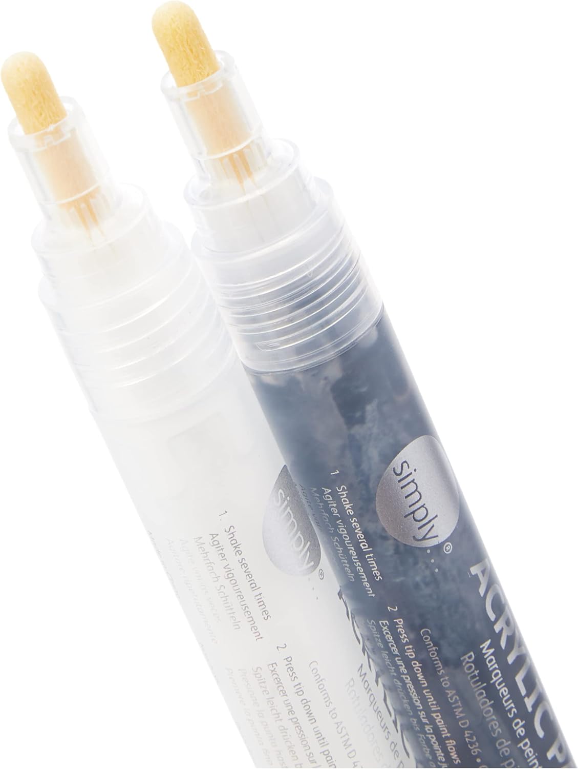 Daler Rowney Simply Acrylic Marker Pen Set, Black and White Markers, Multi-Surface, Water-Based, 2-3mm Tip, Ideal for Entry-Level Artists & Hobbyists