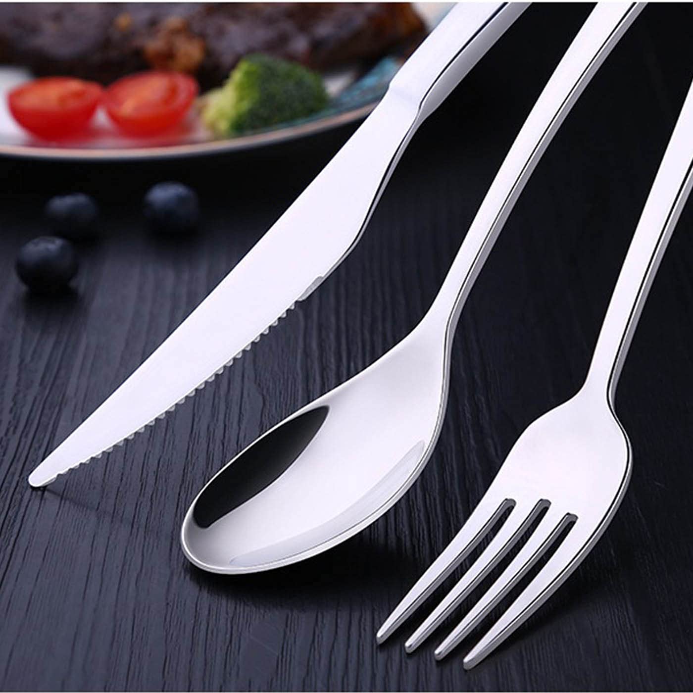 various Cuchillos de Carne,Cuchillo Chuleteros,Cuchillo de Mesa,6 uds, Acero Inoxidable,Acabado Brillante. Colección Minimal (Cuchillo para Carne)