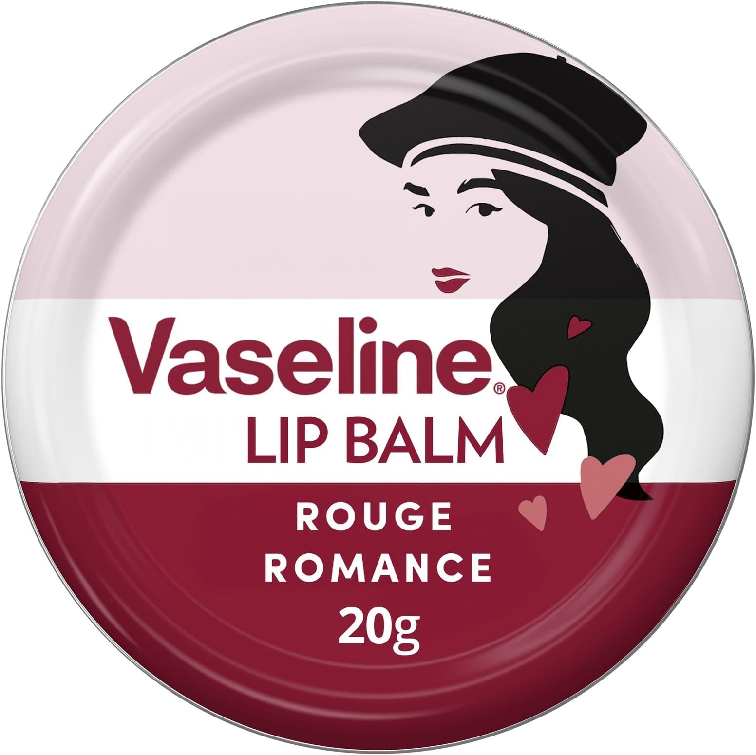Vaseline Rouge Romance Lip Balm Tin Limited Edition x Emily in Paris For moisturisation and a deep red Parisian tint 20 g