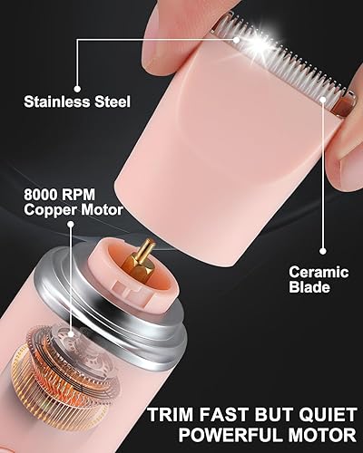 Miniatura 5 de Recortadora de bikini para mujer, recortadora de pelo púbico, afeitadora eléctrica para depilación de brazos púbicos, piernas, con cabezal