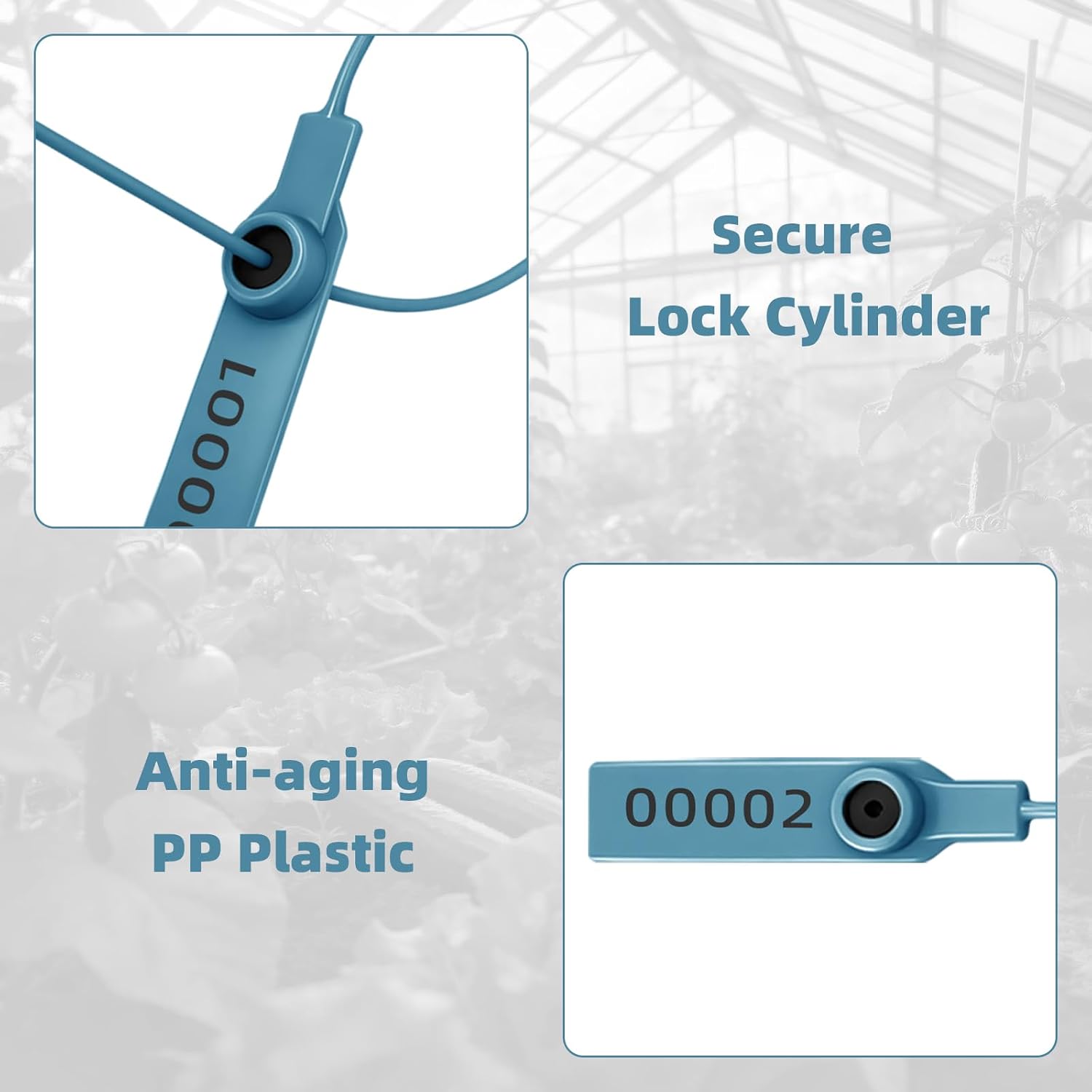 300 Pcs Plastic Security Seals with Numbered (10.86 inch), Self Locking Disposable Label for Luggage, Bags, Shoes, Shipping, Lock Tag 00001-00300