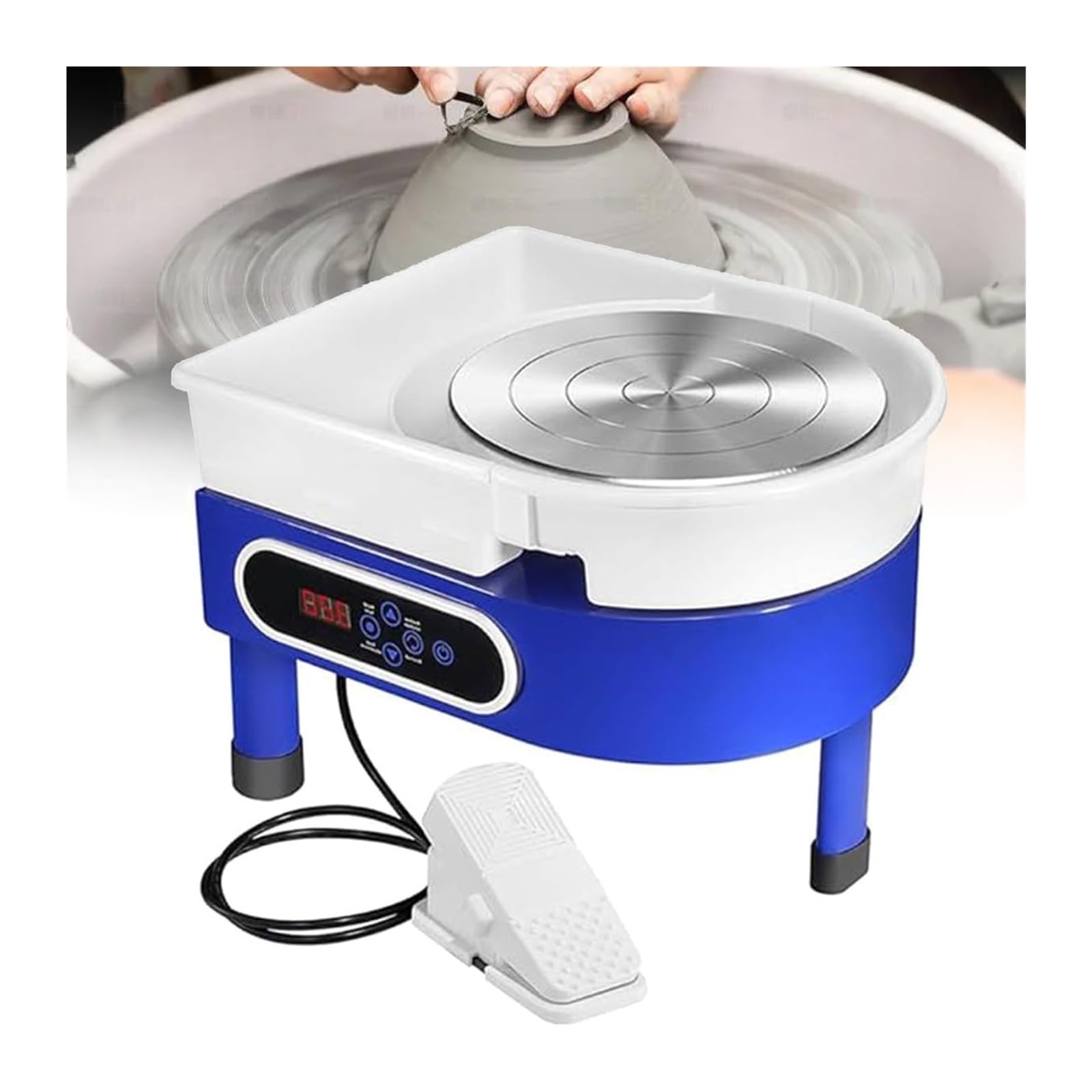 Forno elettrico in ceramica con piatto girevole touch control e lavello a pedale rimovibile per arte ceramica