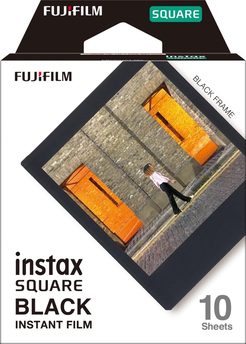 FUJIFILM Instax Square Rainbow Film (10 Exposures) and Instax Square Black Film (10 Exposures) Bundle