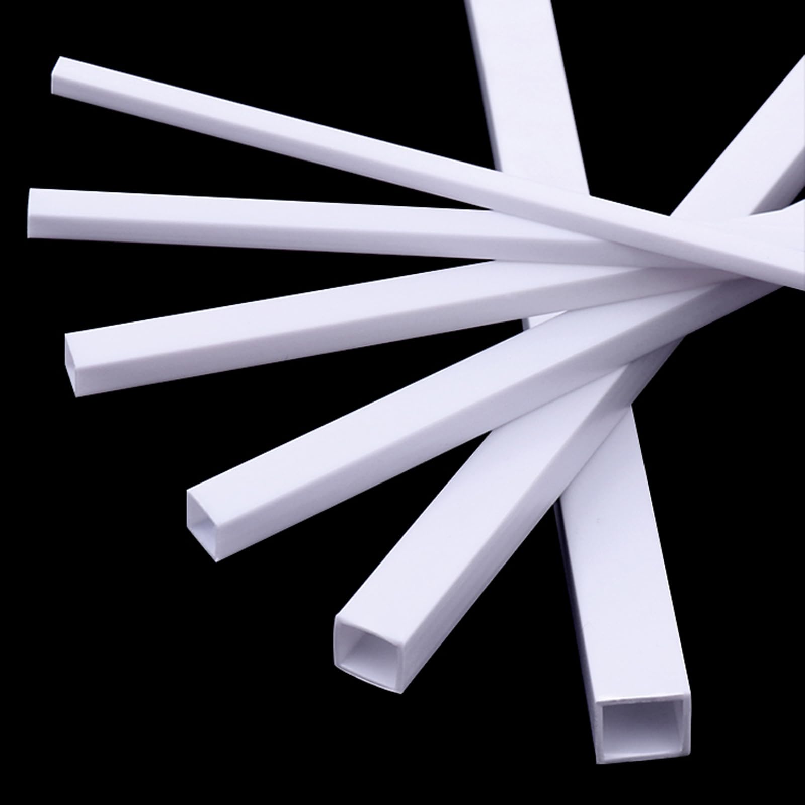 10 szt. rurek kwadratowych ABS, plastikowa rurka modelarska, długość boku 2-10 mm, 500, odpowiednia do modeli architektonicznych(Side length 4mm)