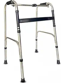 ANDADOR 2 BARRAS IDOSO ADULTO DOBRAVEL ARTICULADO FIXO REGULAVEL 120Kg SUPERMEDY