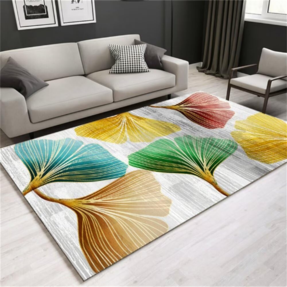 Tapis de salon motif feuille couleur tapis maison loisirs 60x120cm