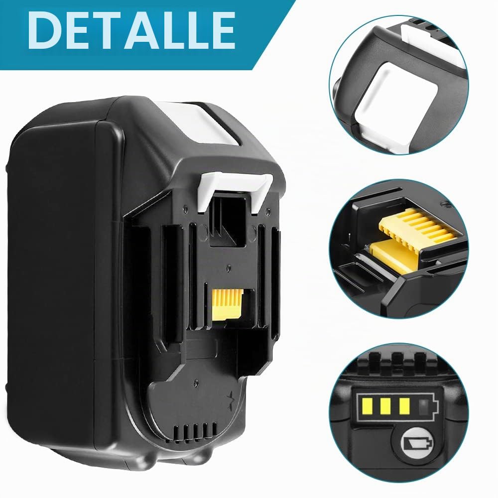LabTEC 2 Packs BL1850 18V 5000mAh Baterías de Litio de Repuesto para Makita 18V BL1815 BL1830 BL1835 BL184 BL1860 LXT400 Herramienta Eléctrica sin Cable con Indicador LED