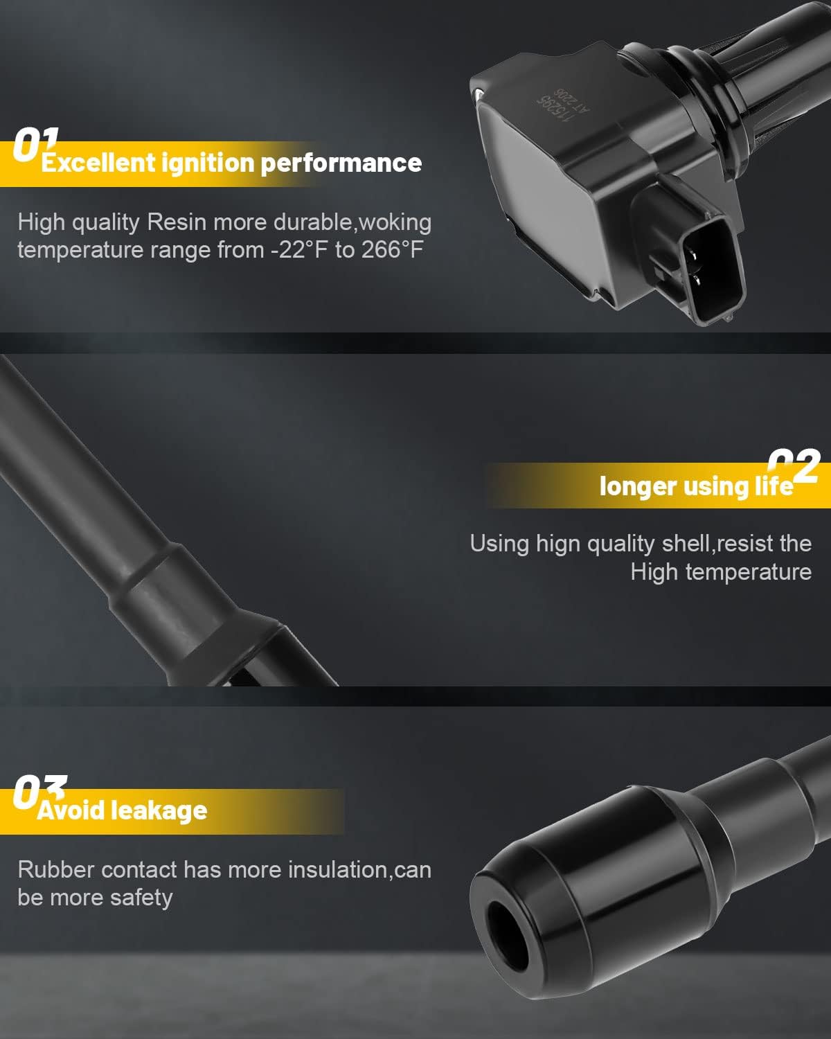 OCPTY Ignition Coil Coils Pack iridium Spark Plugs fits UF-549 C1696 5C1753 for Nissan for Altima Cube Rogue Sentra Versa NV200 1.6L 1.8L 2.0L l4 set of 4