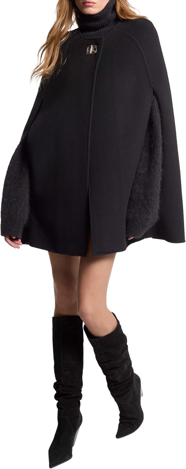 Capa de lã Turn Lock Turn Lock Wool Cape Michael Korsfeminino