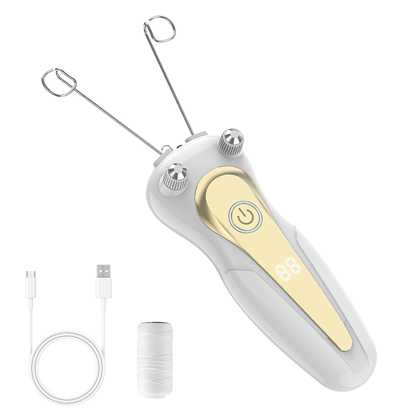 VOSSOT Épilateur électrique pour le visage pour femme, épilateur électrique pour le visage, épilateur USB pour le visage avec LED, épilateur pour le visage pour femme, masseur de visage, rasoir à