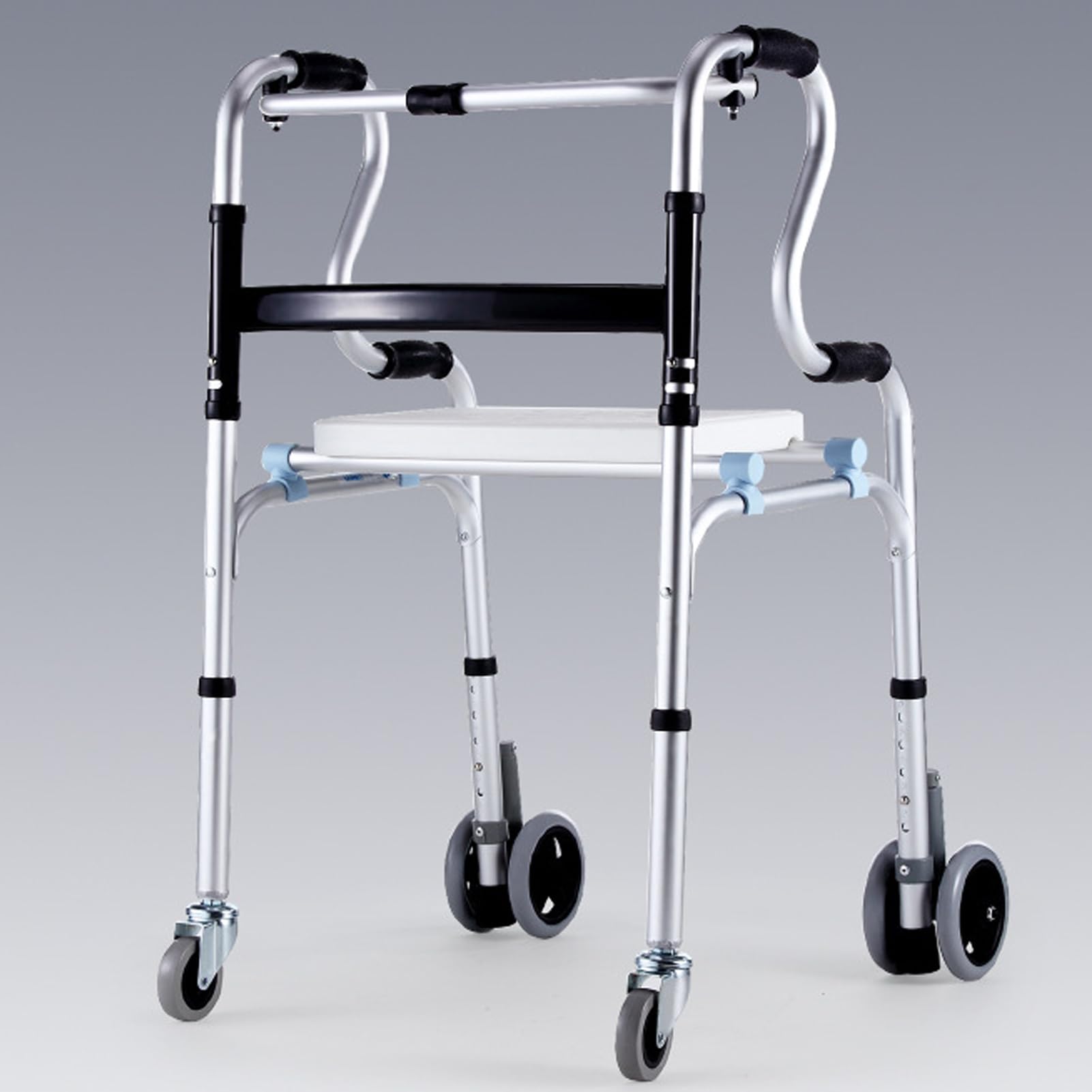 BRRNOO 2 Ruedas para Andador, Accesorios de Repuesto para Andador, Ruedas Giratorias Universales para Pies de Andador, Repuesto de Altura Ajustable para Personas Mayores