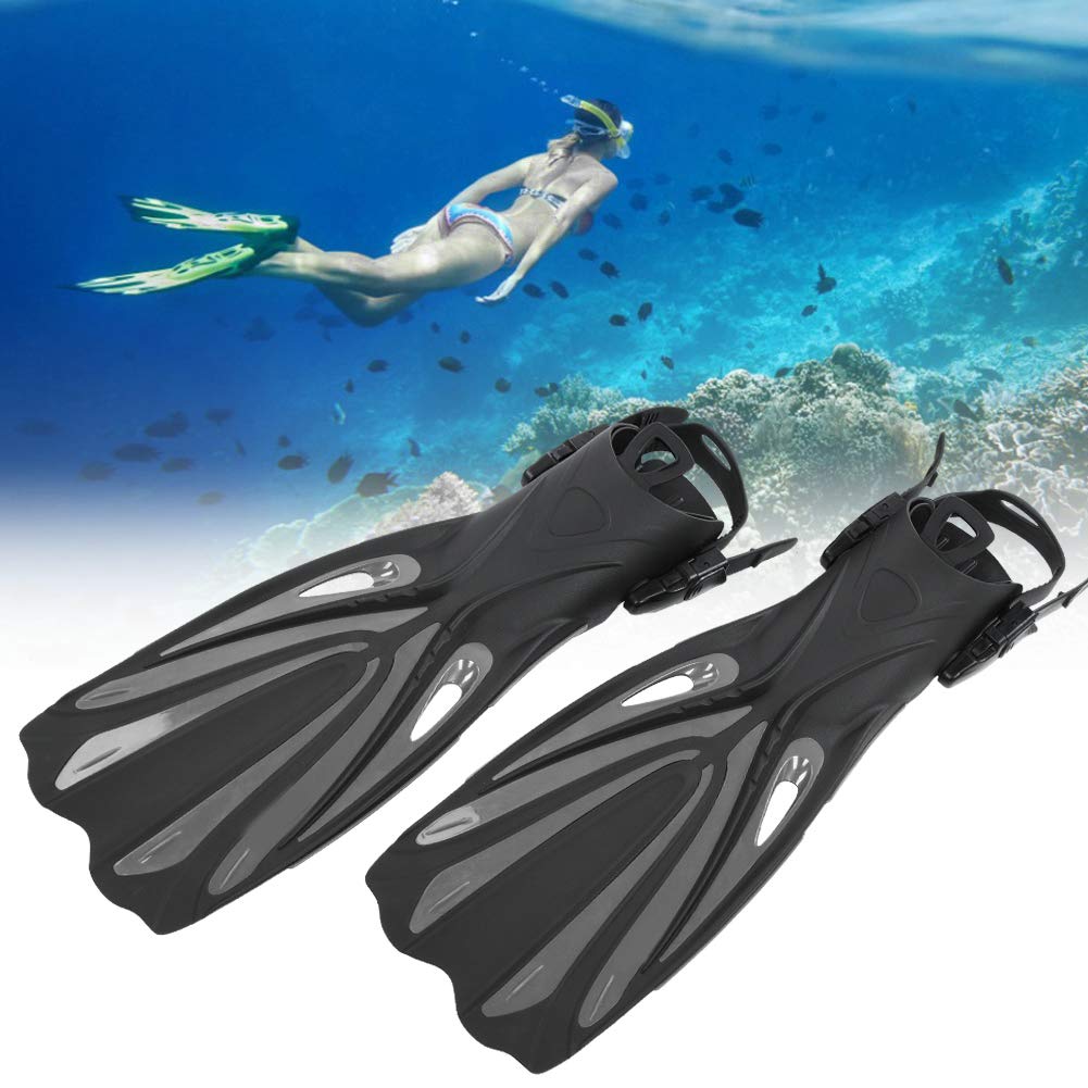 Verstellbare Schwimmflossen Zum Schnorcheln, Flexible Fußflossen für das Tauchtraining, Leichtes TPR-Material, Optionen Rot/Schwarz/Gelb