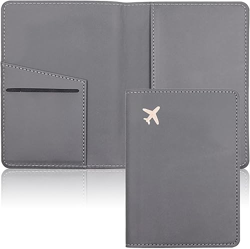 Deziliao Combo de portatarjetas de pasaporte y vacunación, soporte para pasaporte de piel sintética con ranura para tarjeta de vacunación, cartera