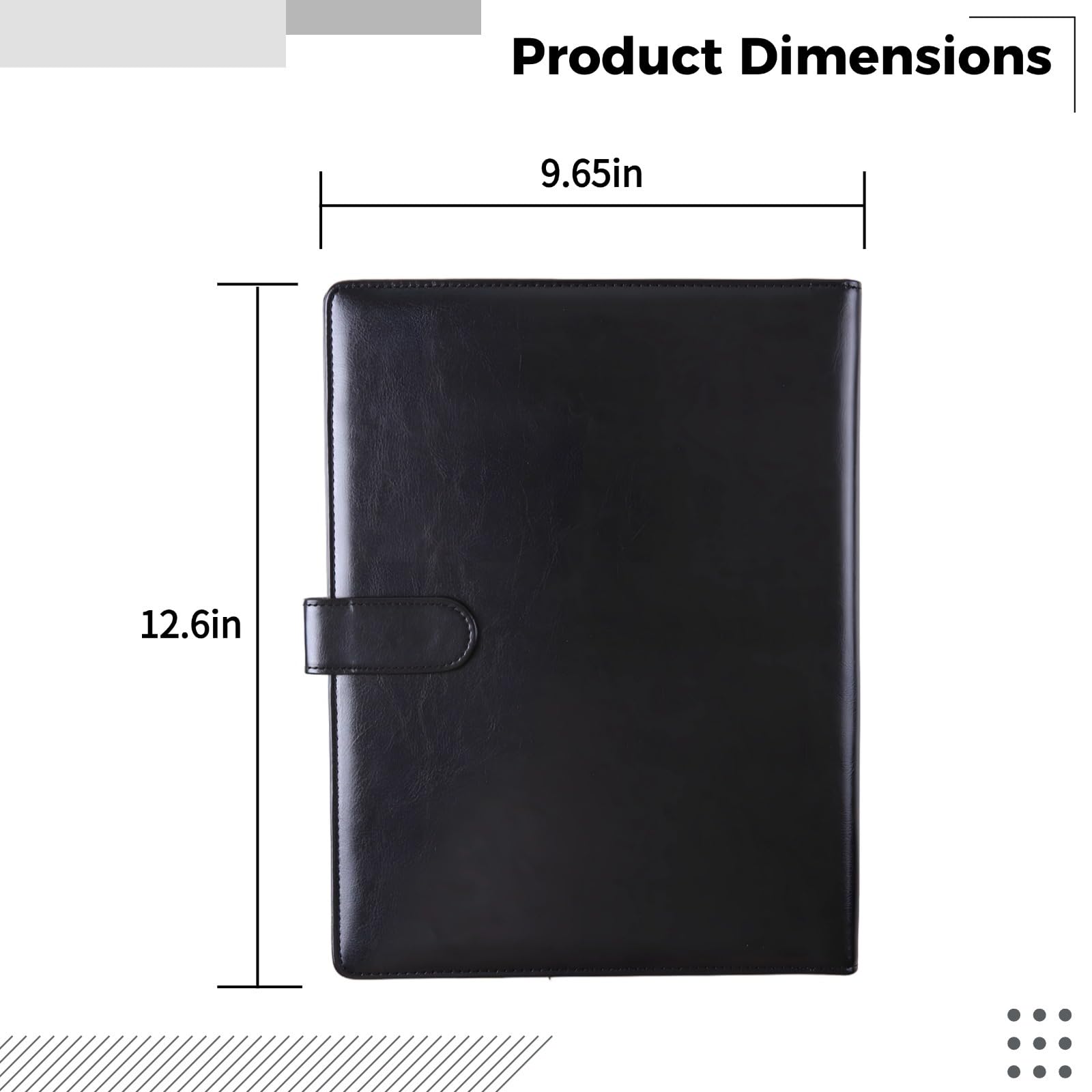 Trapper Keeper, teczka z klipsem A4 ze sztucznej skóry, Padfolio z 3-pierścieniowymi opaskami, bezpiecznym zapięciem na zatrzask, idealna na spotkania i prezentacje