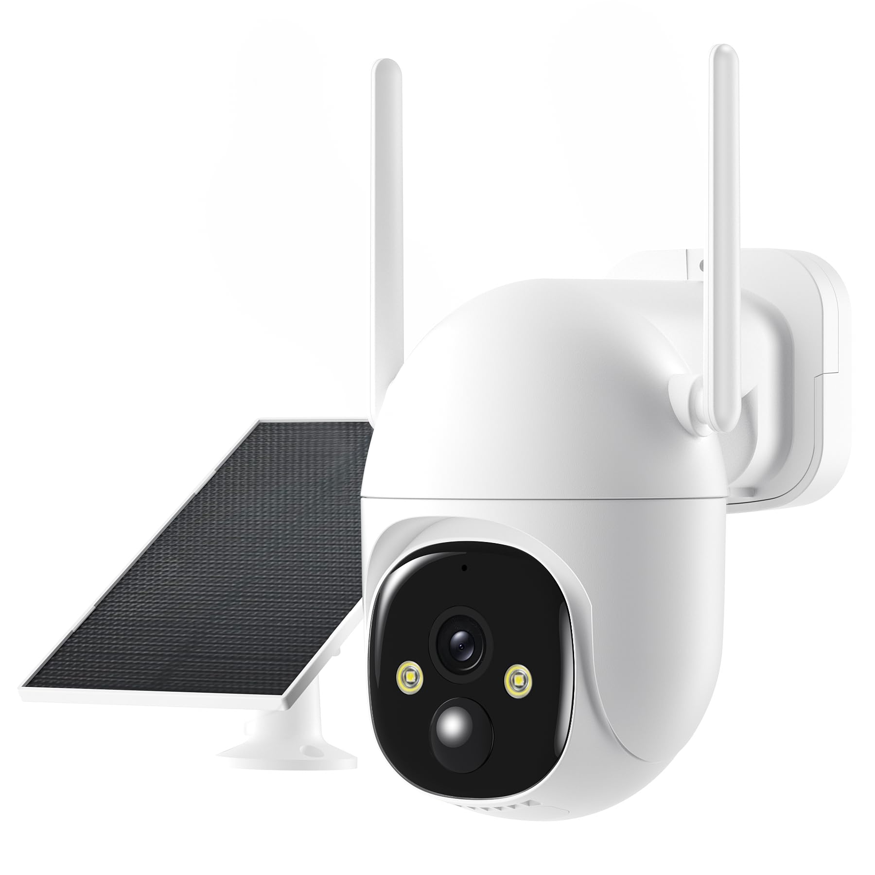 2K Solar Security Cameras Wireless Outdoor, WiFi Cameras for Home Security | 360° View Pan/Tilt with Motion Detection,Color Night Vision(Spotlight), Instant Alert, 2-Way Audio,Siren,IP65, 2.4GHz