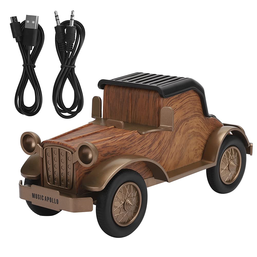 WISENOVO Altoparlante Bluetooth Senza Fili per Auto D'epoca Elegante Cassa di Risonanza Domestica per gli Amanti del retrò, Plastica ABS