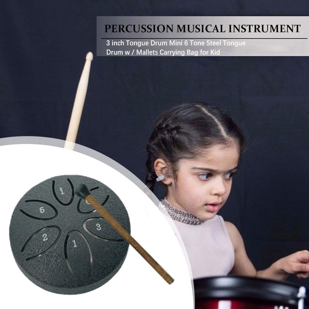 Mini Percussion Instrument Carbon Steel Handpan Mini Handpan / Steel Tongue Drum - 6-Note ...