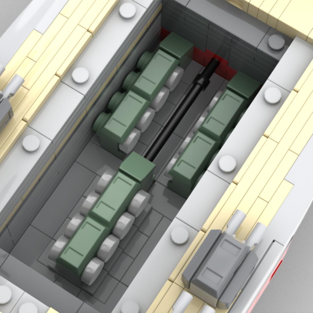 MOC Klemmbausteine Kriegsschiff Modell, 2422 Teile 1/300 Militärisches Seekriegsschiff Technik Schiff Set