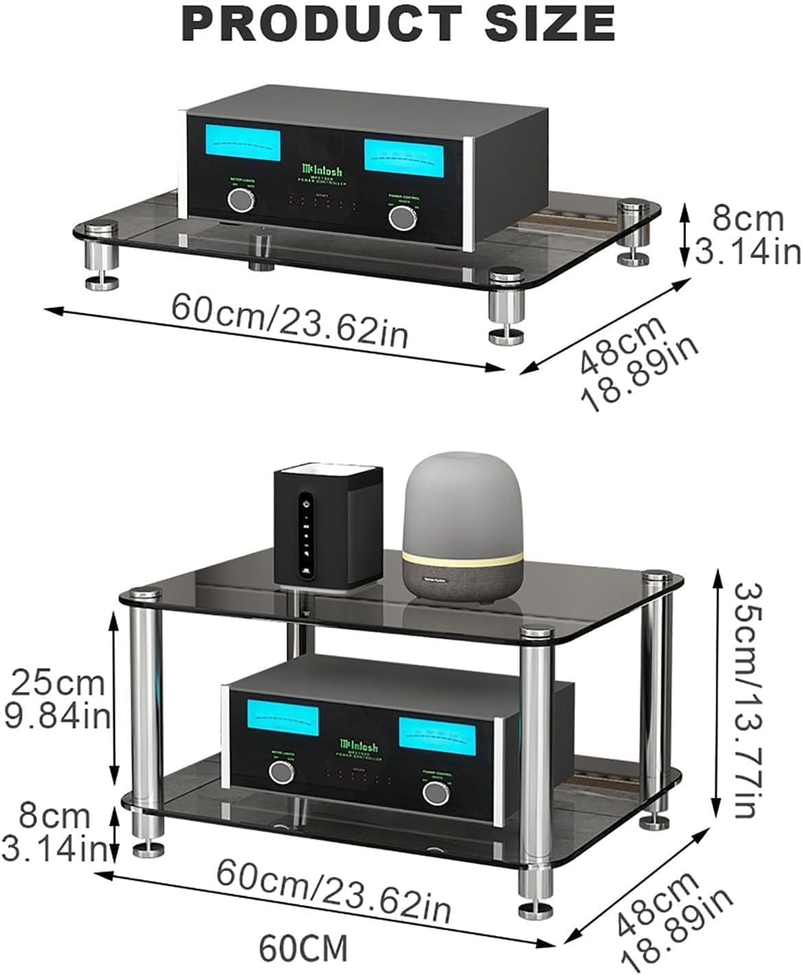 Supporto multimediale per CD – Armadio AV salvaspazio per soggiorno, camera da letto, giochi, sala di registrazione, facile da montare, mensola angolare e unità di visualizzazione torre audio