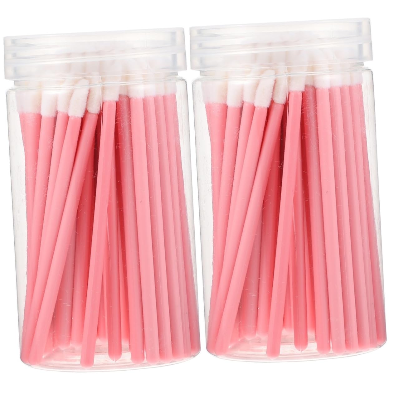 Generic200 Pcs Bucket Lip Brush Lipstick Wands Tool Kits Lipstick Applicator Wand Lip Brushes Tool Kits Lipstick Gloss Wands Eyelash Mascara Makeup Supplies Mini Plastic Device Stick