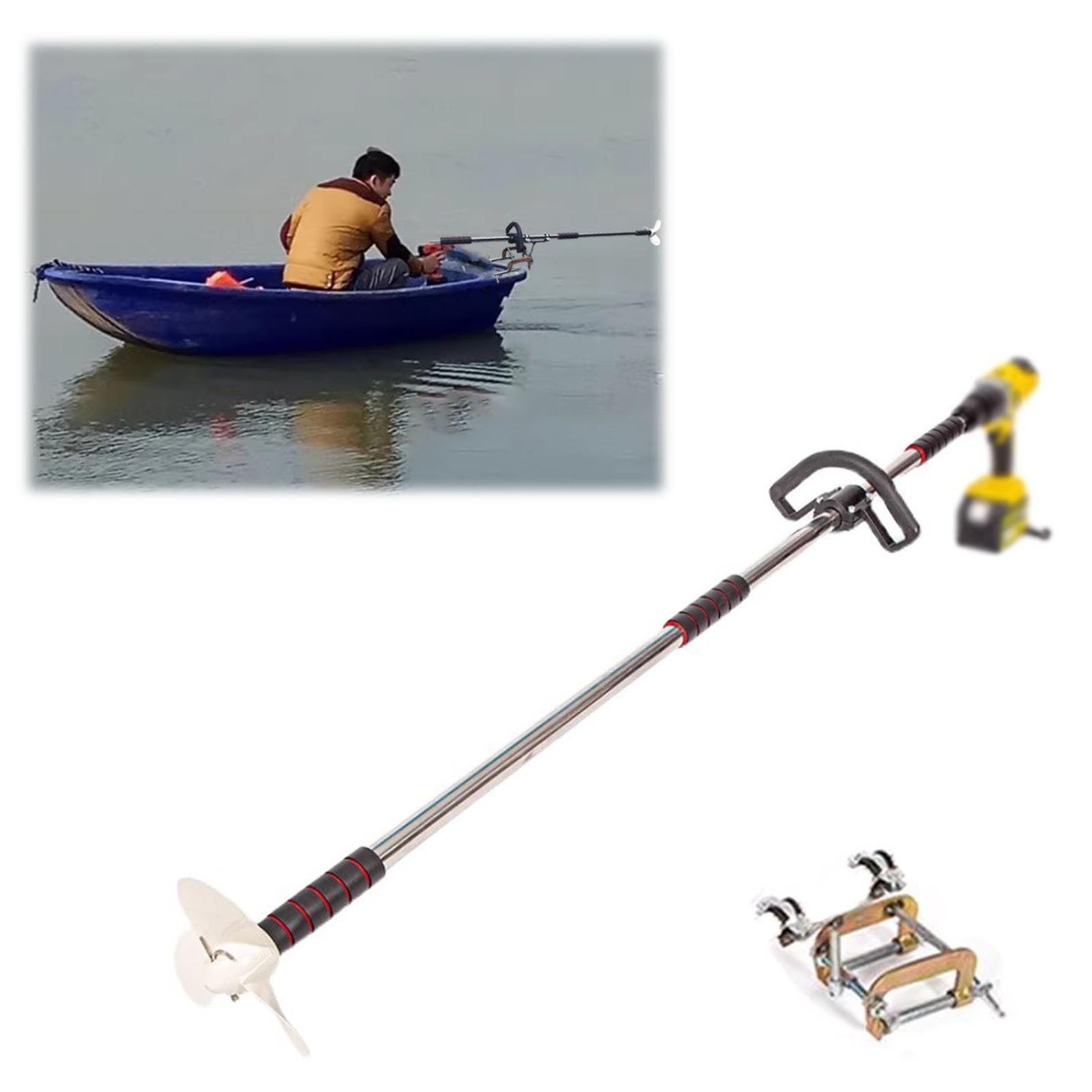 Hélice de perceuse pour bateaux avec kit de montage et pagaies de secours