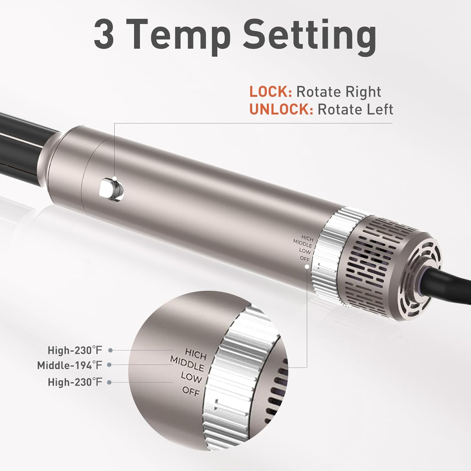 TANSHINE 6-in-1 Auto Hair Styler: Blow Dryer Brush, Hair Wrap Hairstyler, Hot Air Brush with Left & Right Curling Wand and Detachable Heads
