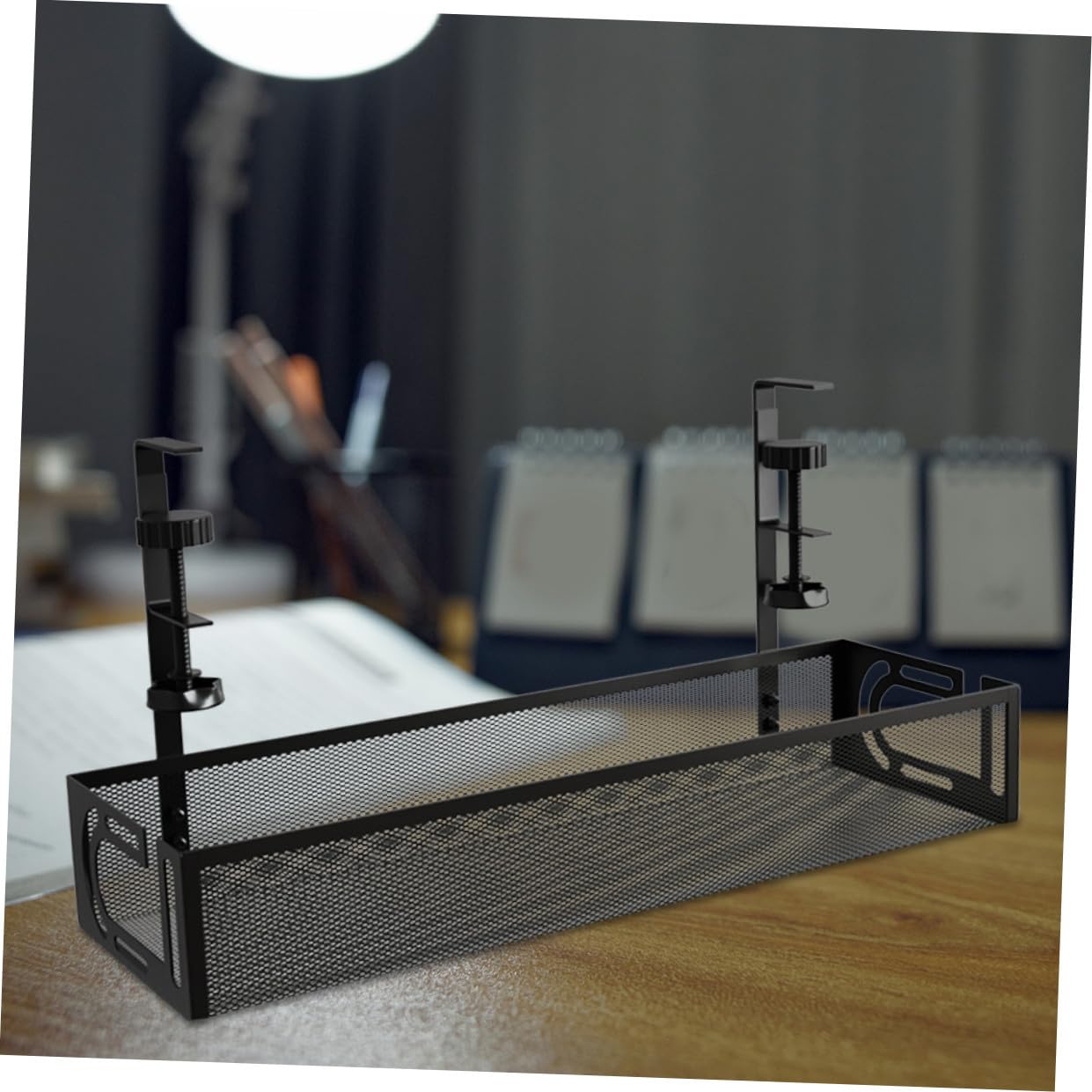 Operitacx Vassoio Per Gestione Cavi Sotto La Scrivania Organizzatore Cavi Da Scrivania Di Alimentazione e Adattatori Usb Design Compatto Per Ordine e Praticità