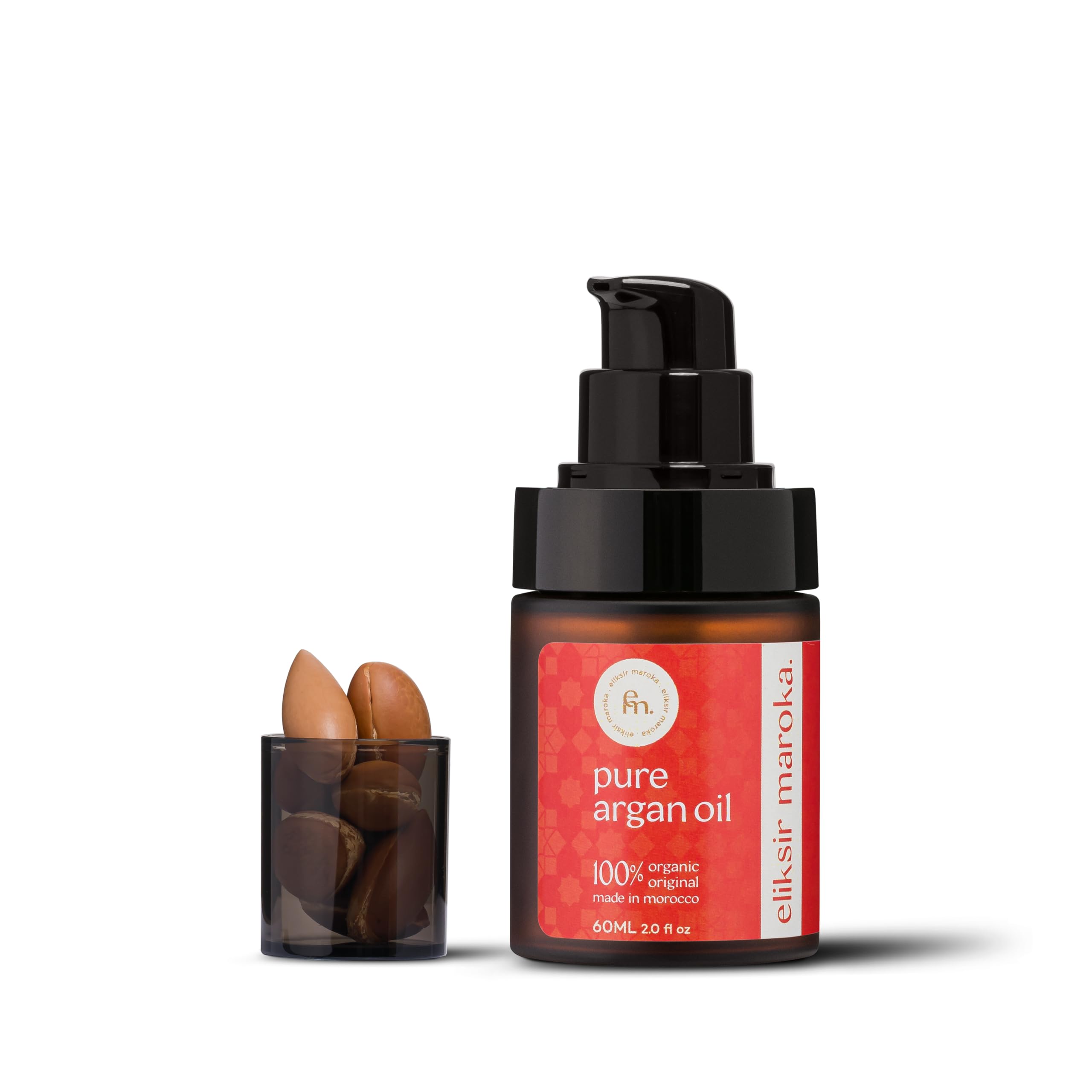 Olej Arganowy 100% Naturalny Dezodoryzowany 60 ml – Eliksir Maroka – Olejek do Twarzy, Ciała i Włosów – Tłoczony na Zimno