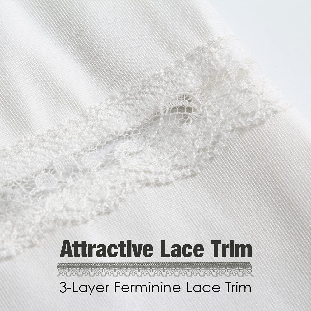 MANCYFIT Half Slips for Women UnderSkirt Dress Extender Lace Trim Knee Length Midi Skirt 14-25" Length - Image 5