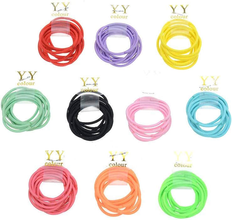 100pcs 2mm Candy Color Baby Girls' Elastic Hair Bands Bobbles Accessories for Toddlers