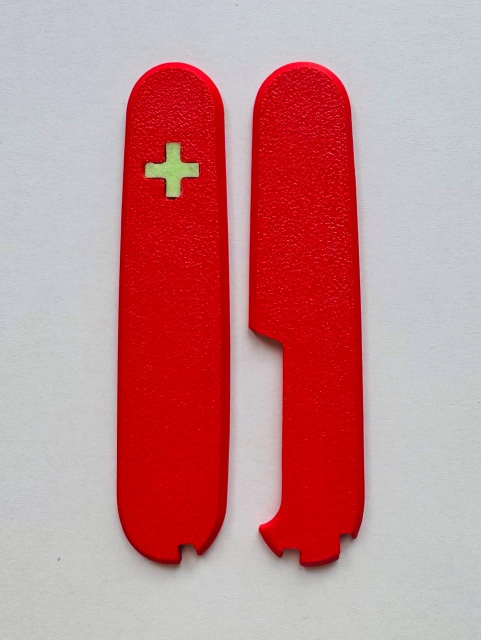 Replacement Covers For Victorinox Scales Plus 91mm Plastic Handles With Toothpick Tweezers And Ballpoint Pen Glowing Cross (Red)