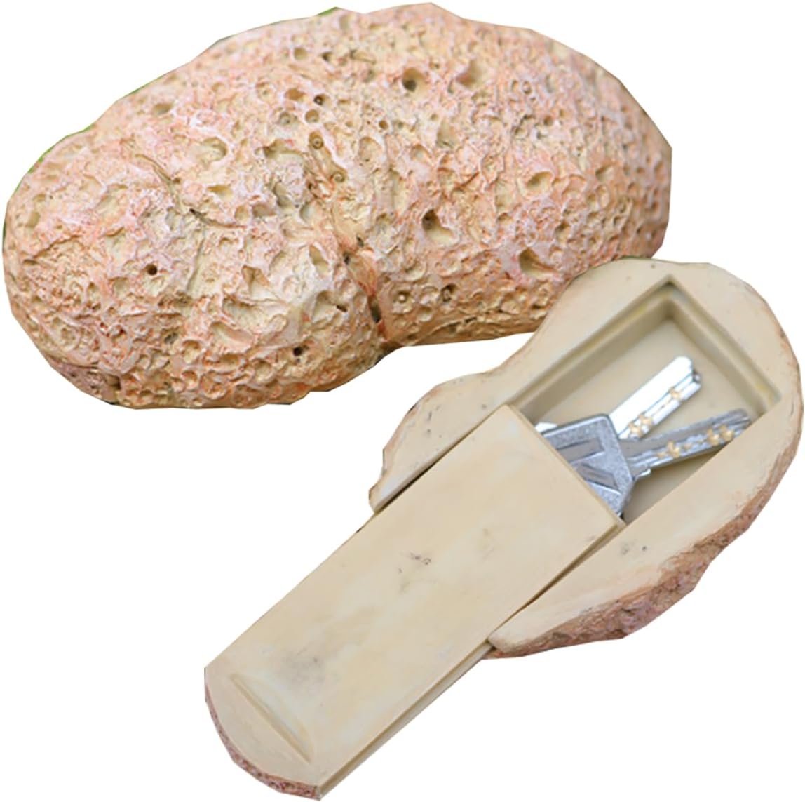 Secret Outdoor Key Storage - Fake Rock Key Box, Hidden Key Box, Realistic Stone Appearance, Safe Resin Design for Garden or Yard