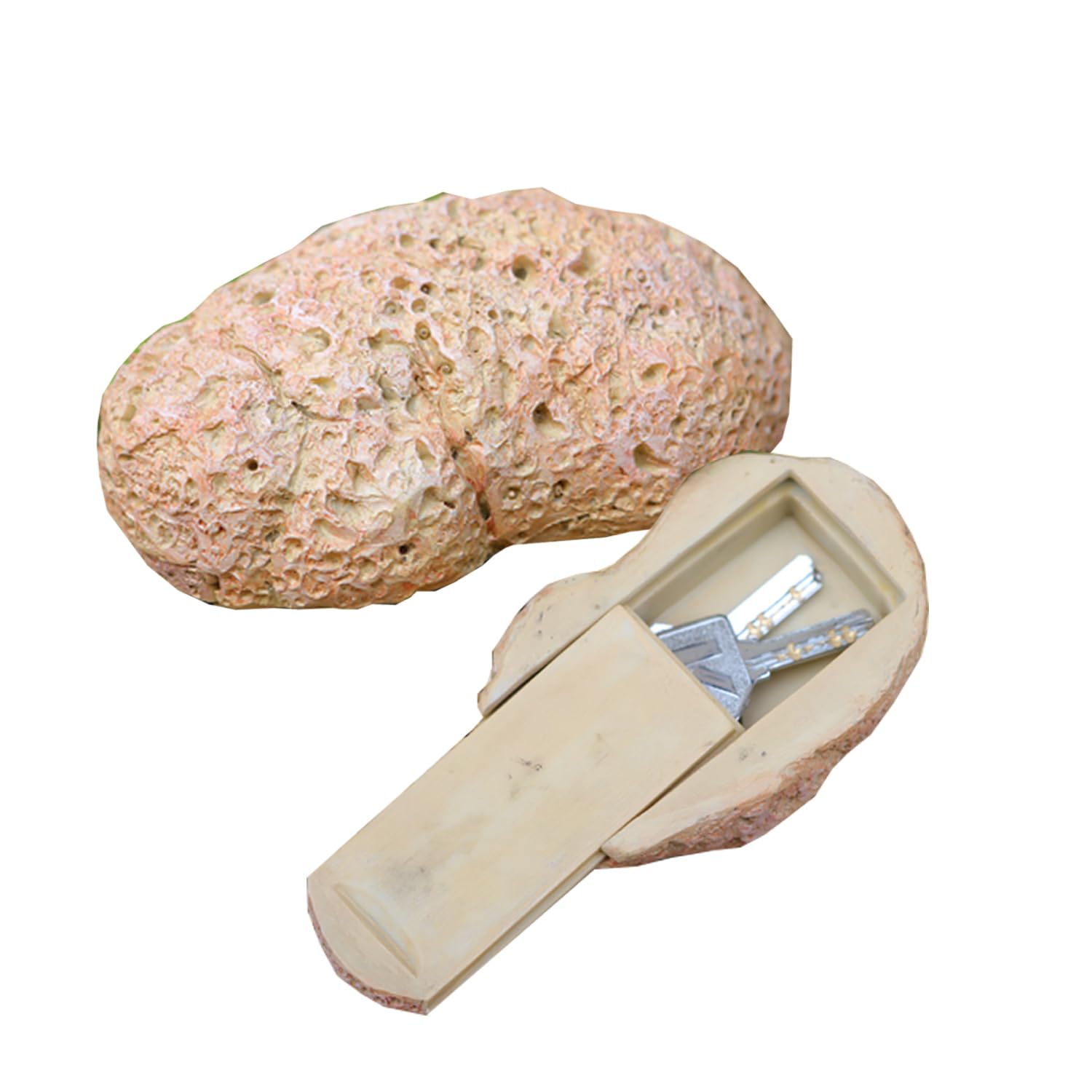 Secret Outdoor Key Storage - Fake Rock Key Box, Hidden Key Box, Realistic Stone Appearance, Safe Resin Design for Garden or Yard