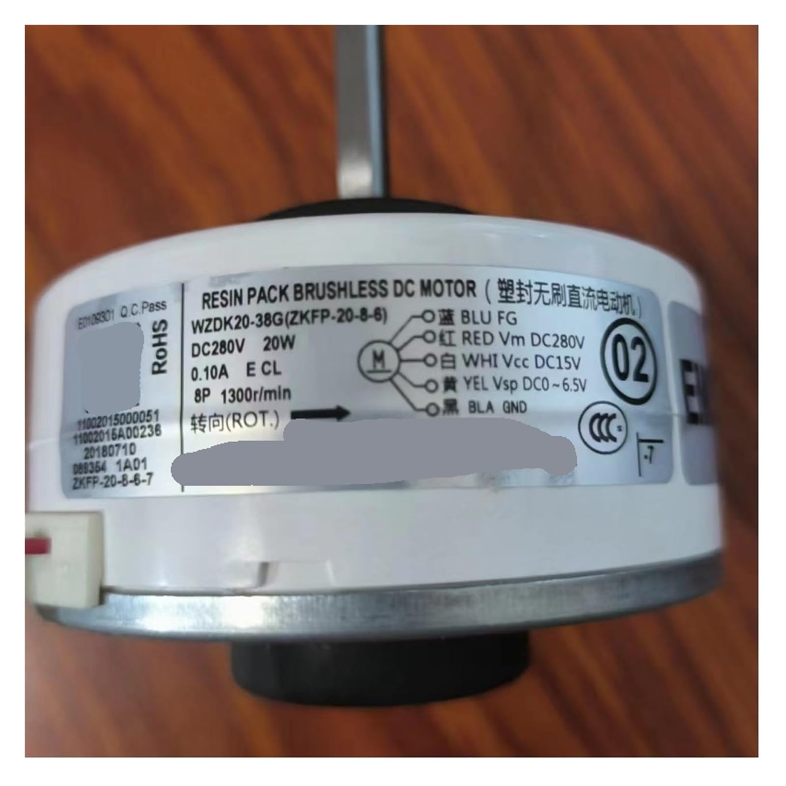 Klimaanlagenmotor 20 W WZDK20-38G (ZKFP-20-8-6) Inverter-Klimaanlage, Bürstenloser Gleichstrom-Lüftermotor, Sanierung