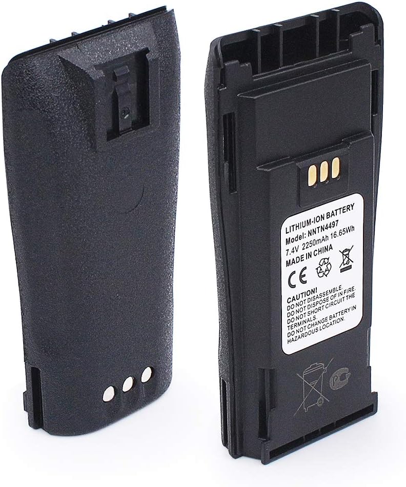 NNTN4497CR 7.4V 2250mAh Li-ion Replacement Battery Compatible with Motorola CP200 CP200D CP200XLS CP040 CP150 GP3188 GP3688 EP450 DEP450 Radio-Replaces NNTN4497 NNTN4496 NNTN4851 with Belt Clip - Image 6