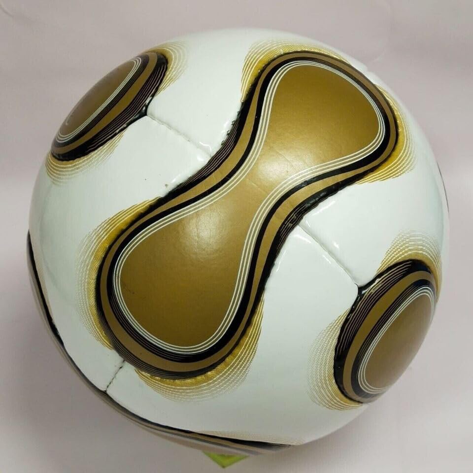 Miniatura 5 de Balón de fútbol dorado de primera calidad, tamaño oficial 5, pelota de juego de entrenamiento profesional y competencia, acabado metálico brillante,