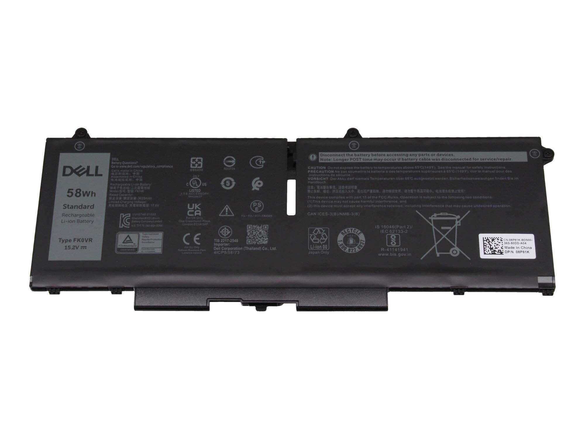 07KRV batería Original Dell 58Wh (4 Celdas) para Latitude 14 (7430)