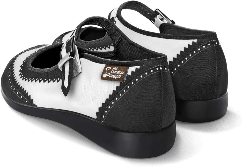 Hot Chocolate Design Women's Flat Shoes - Mary Jane Flat Dress Shoes with Adjustable Buckle-Strap, Cushioned Inner Sole with Arch Support and Non-Marking Rubber Sole - Image 3