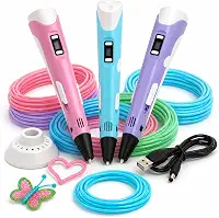 Caneta 3D Infantil Profissional, Display LED Digital, Kit Filamento PLA Colorido, Cabo USB e Suporte – Presente Educativo Criativo para Crianças e Adultos