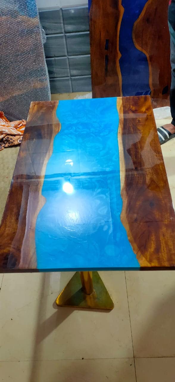 Adil Crafts Store Stunning Resin Table | Solid Wood Dining Table Enhance Your Living Space with Style and Functionality (Style 7,30×60 in)