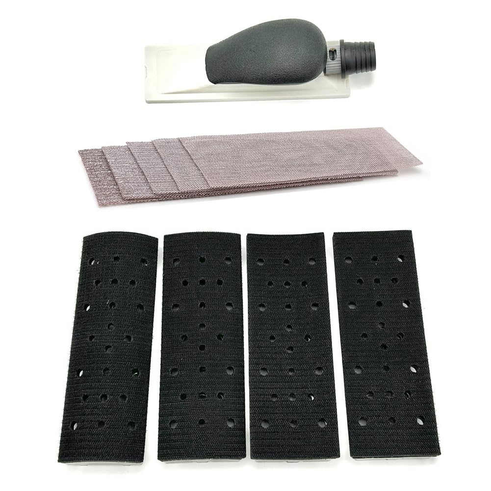 Oewwthy Hand Sanding Block Dust Extraction Grinding Hand Sander Multi-Hole With Sandpaper For Wood Polishing Car Detailing