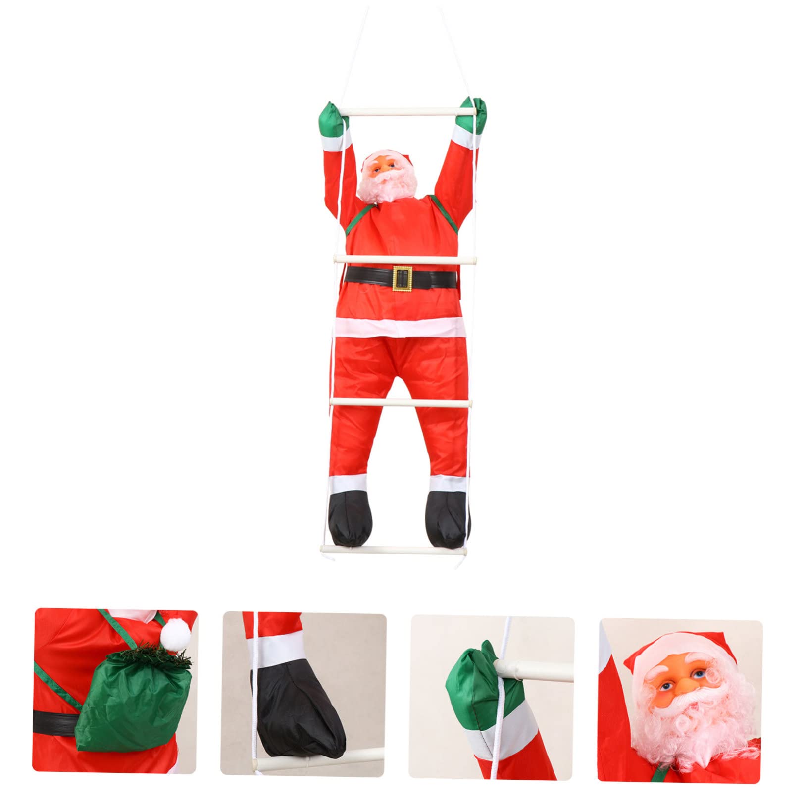 Weihnachtsmann Hängedeko mit Leiter Langlebig Sicher für Innen Außen Hotel Restaurant Weihnachtsdeko Party Festlich