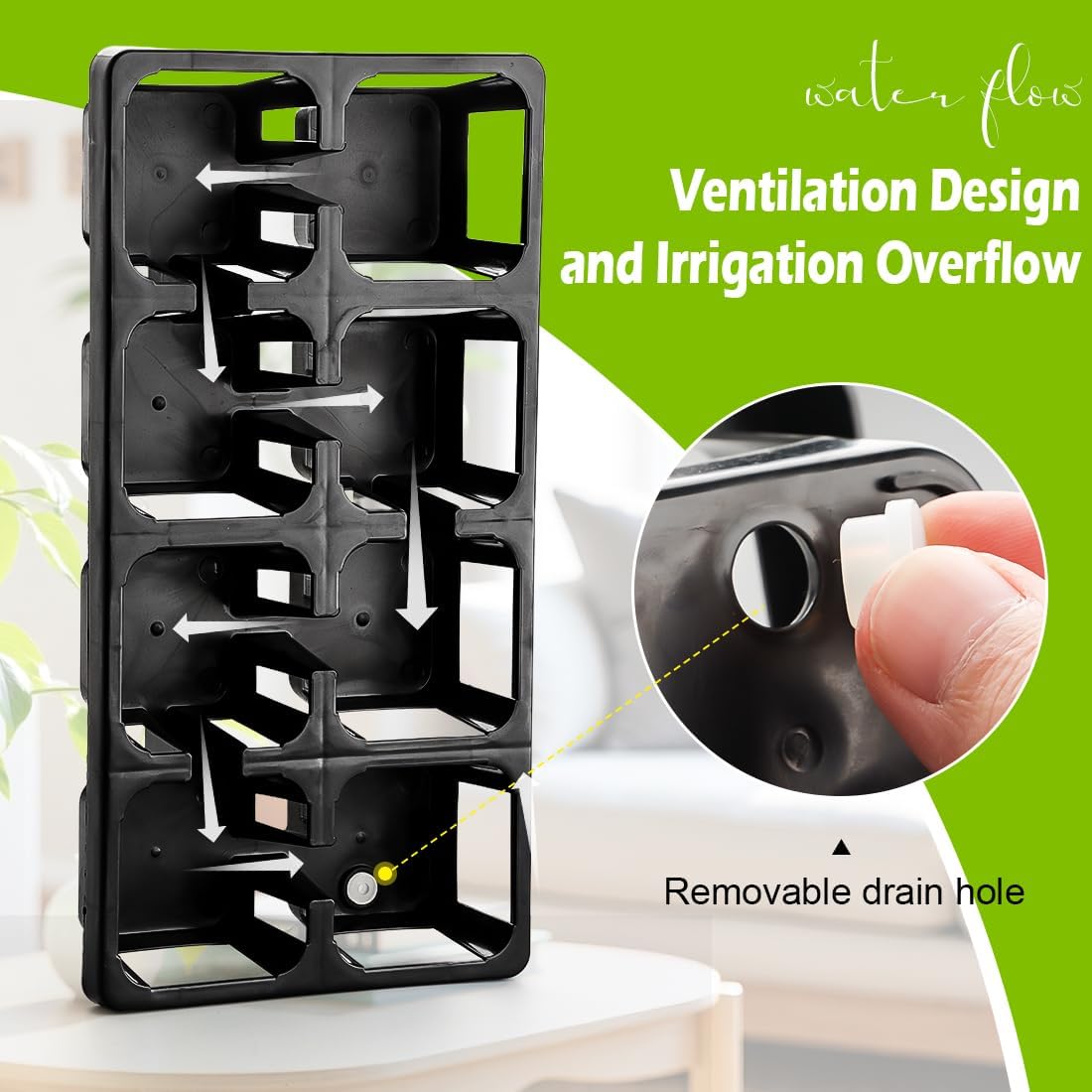 8 Cell Nursery Pot Trays 10 Pack (12"x6"x2") with 2.5 inch (6.5CM) Round Seedling Pots 80pcs (Clear), Plastic Seed Starter Tray with Removable Drain Holes for Carrying and Holding Plant Pot - Image 3