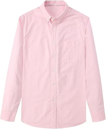 MAFSMJP Mens Shirt Casual Button Down Collar Long Sleeve Dress Shirts with Pocket