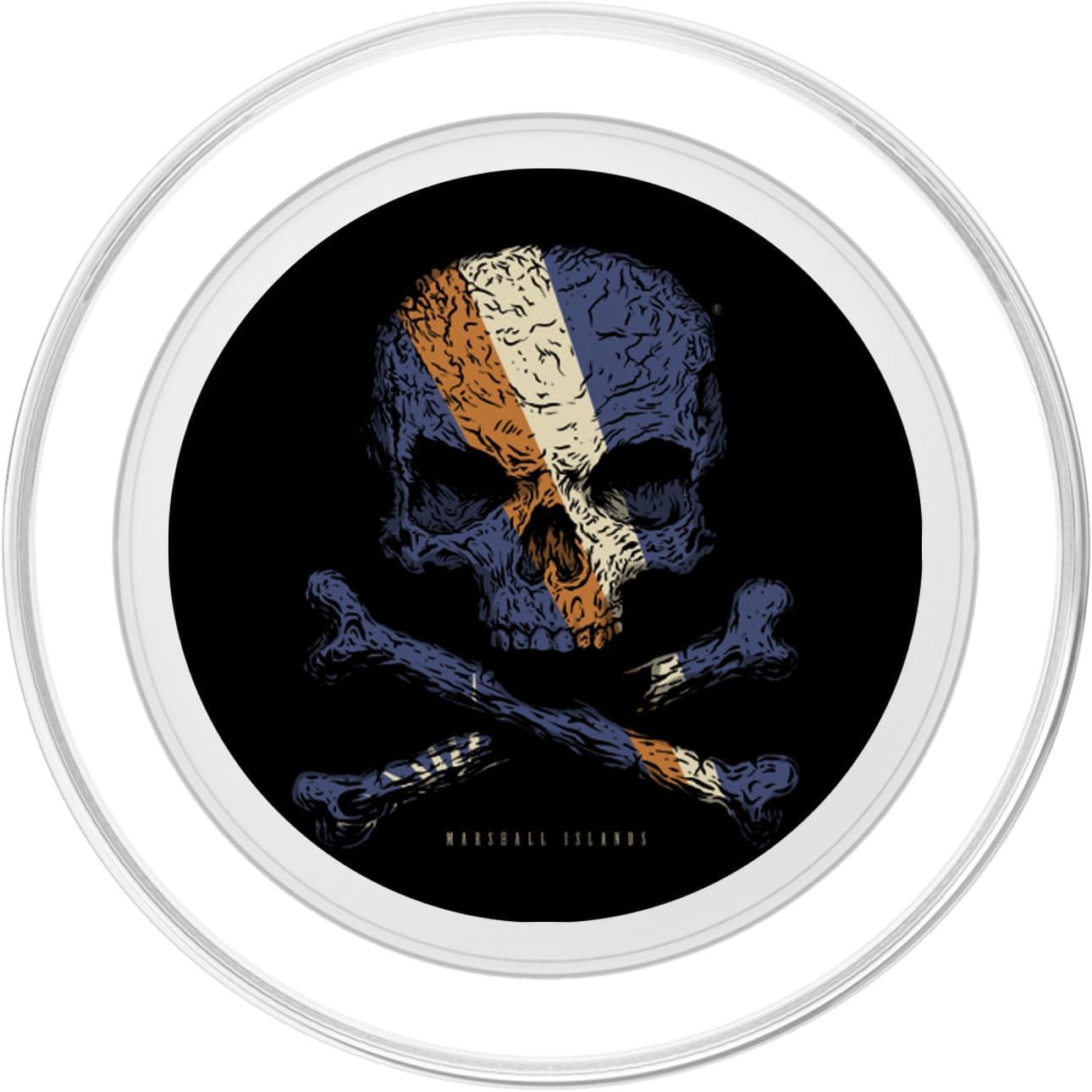 SKULL CROSSBONES MARSHALL ISLANDS Flag Skeleton PopSockets Grip and Stand for Phones and Tablets PopSockets MagSafe PopGrip for iPhone
