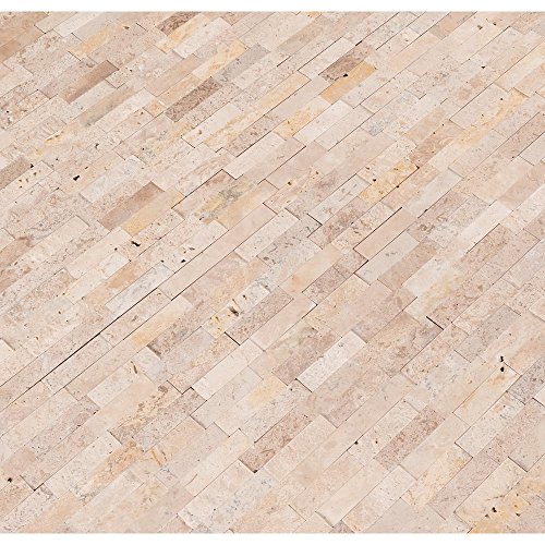 Peel & Stick Ivory Cream Light Travertine Honed And Split Face Mix Brick Pattern Wall Adhesive Diy Mosaics Tile For Kitchen Backsplashes, Wall Fireplace Tile(15) #TOP2