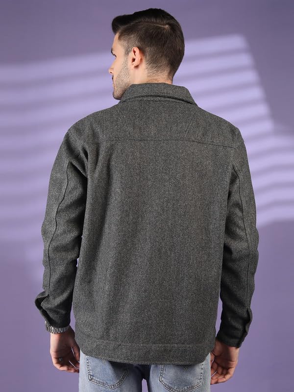 Image of CHKOKKO Men's Regular Winter Shacket Stylish Flannel Plaid Jacket Shirt